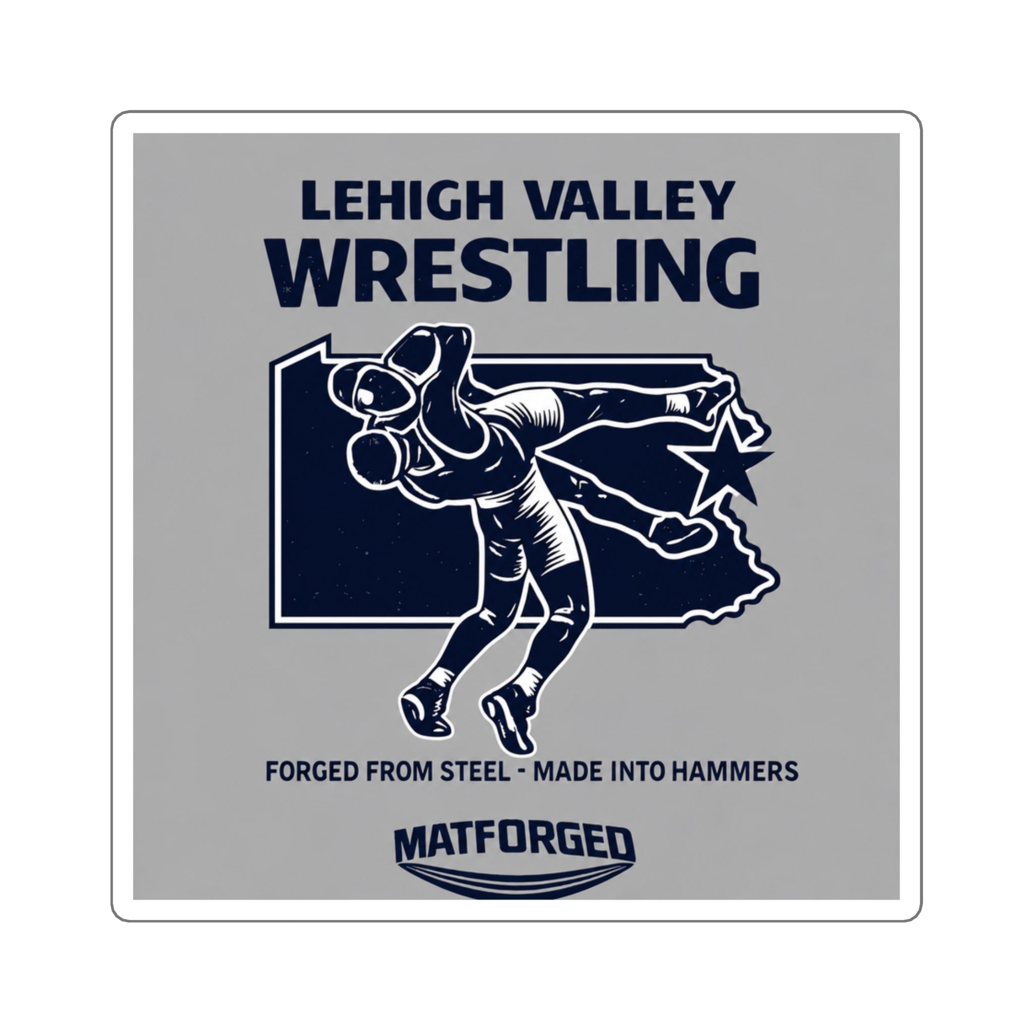 Wrestling Hotbed/Bragging Rights - Lehigh Valley Wrestling Square Sticker