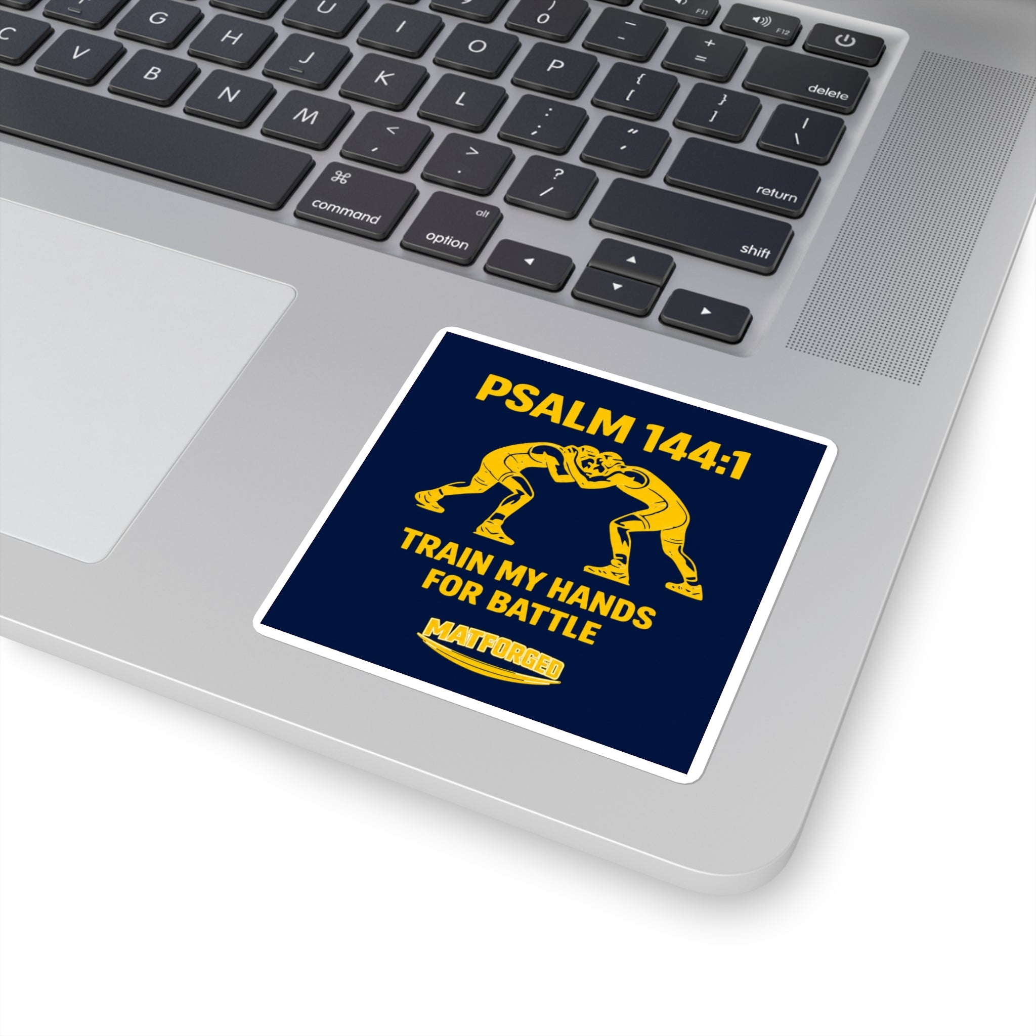 FaithForged - Psalm 144:1 Train My Hands For Battle Square Sticker