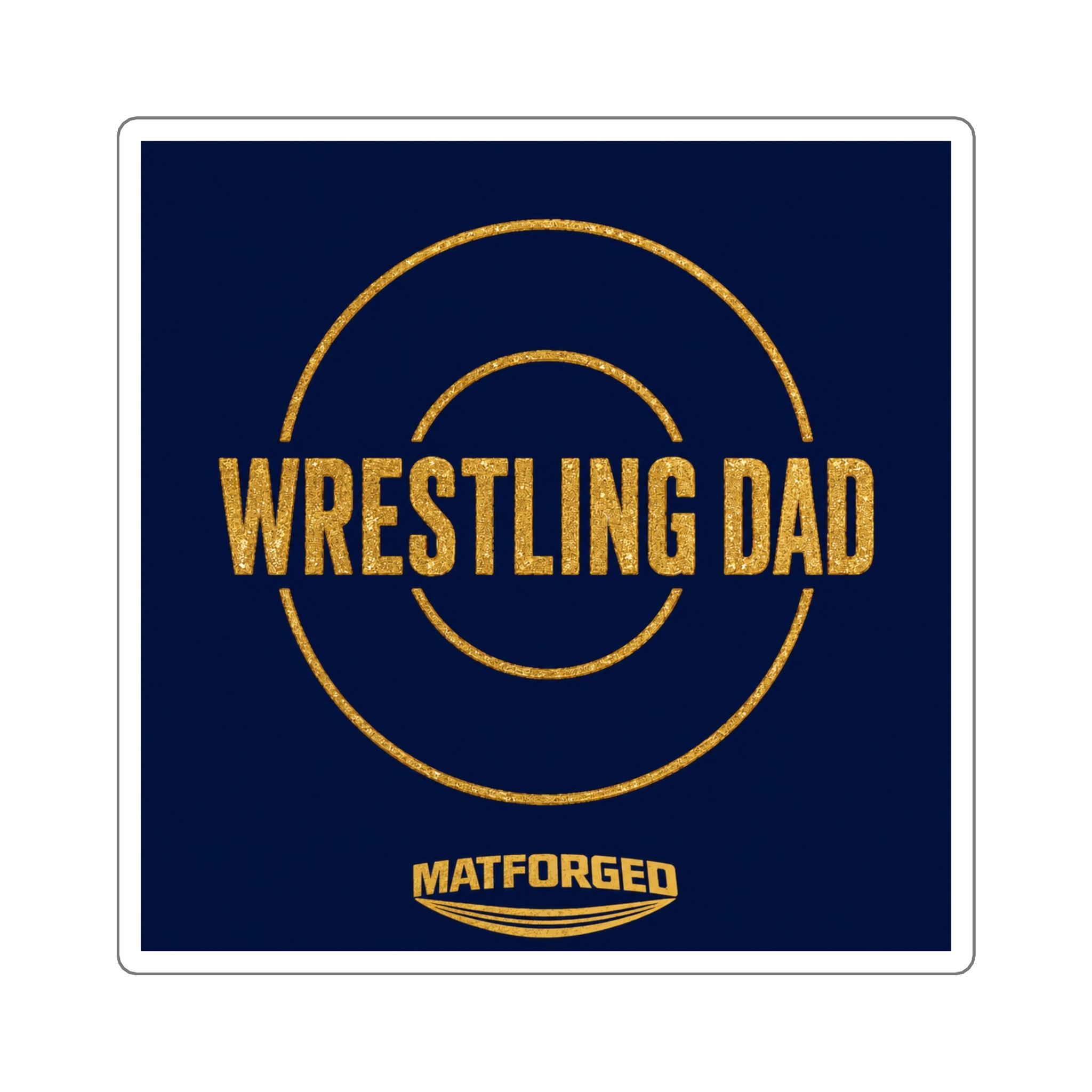Support System - Wrestling Dad Navy Square Sticker