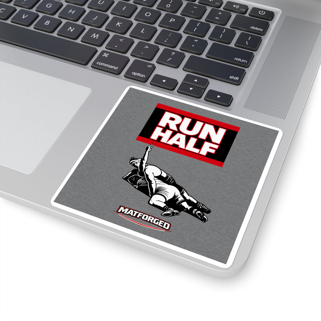Wrestling Culture - Run Half Square Sticker