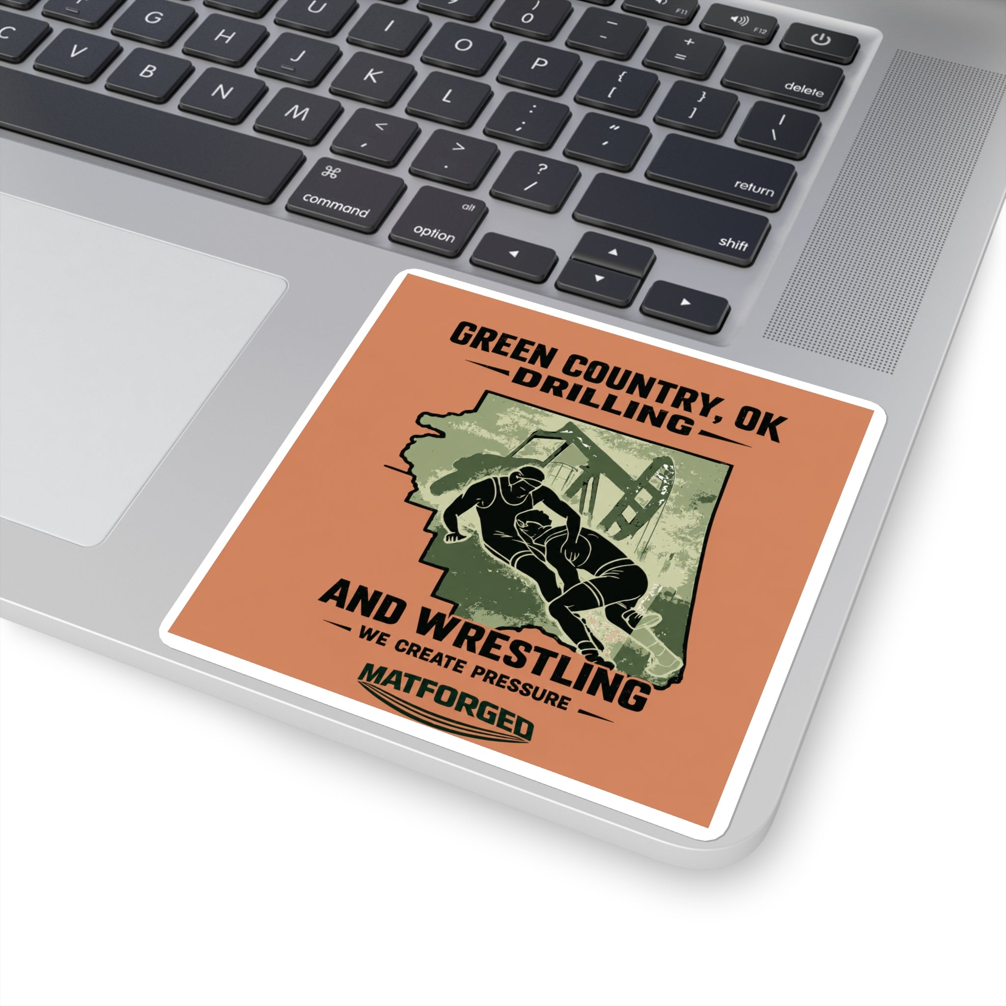 Wrestling Hotbed/Bragging Rights - Green Country, OK Drilling and Wrestling Square Sticker