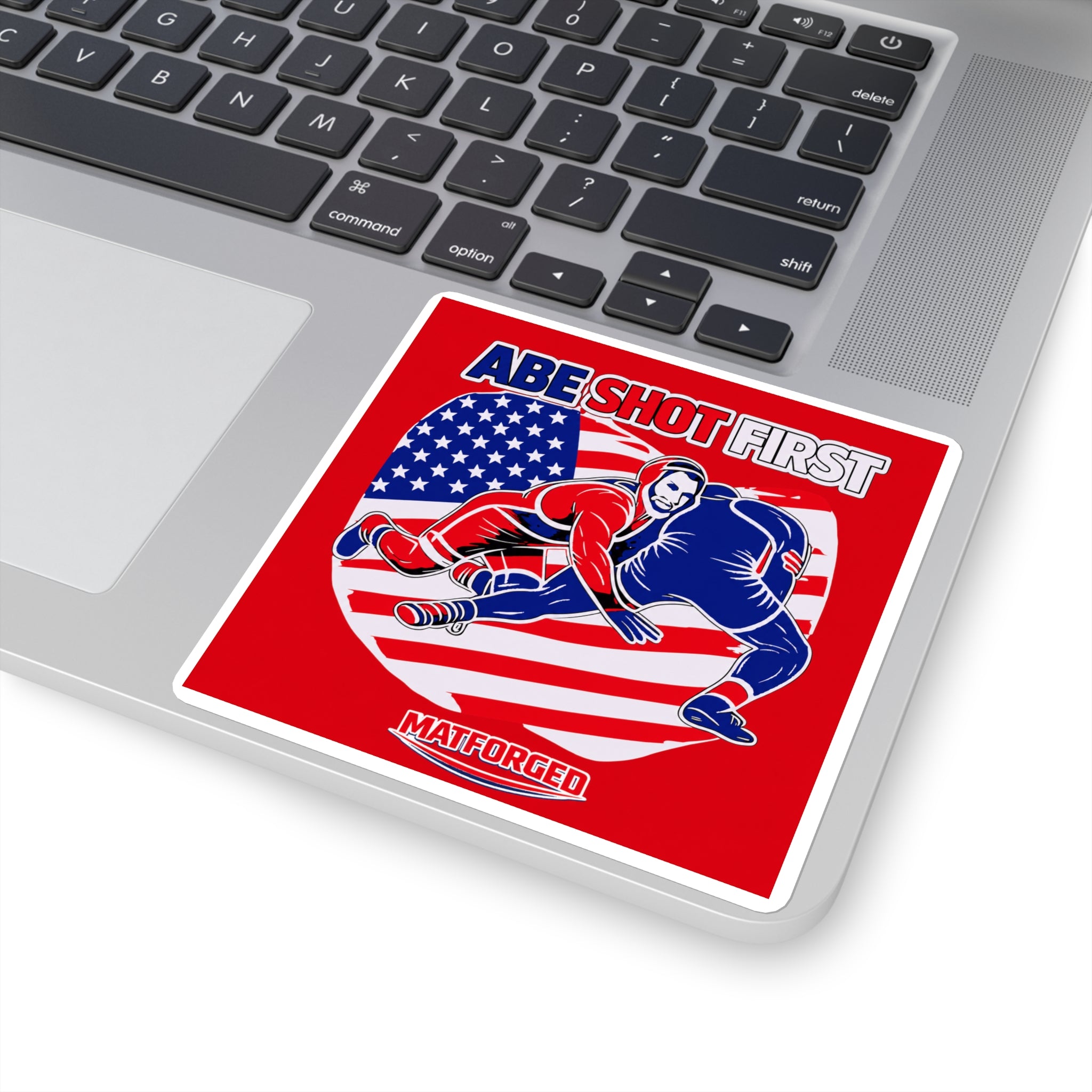 Patriotic - Abe Shot First Square Sticker
