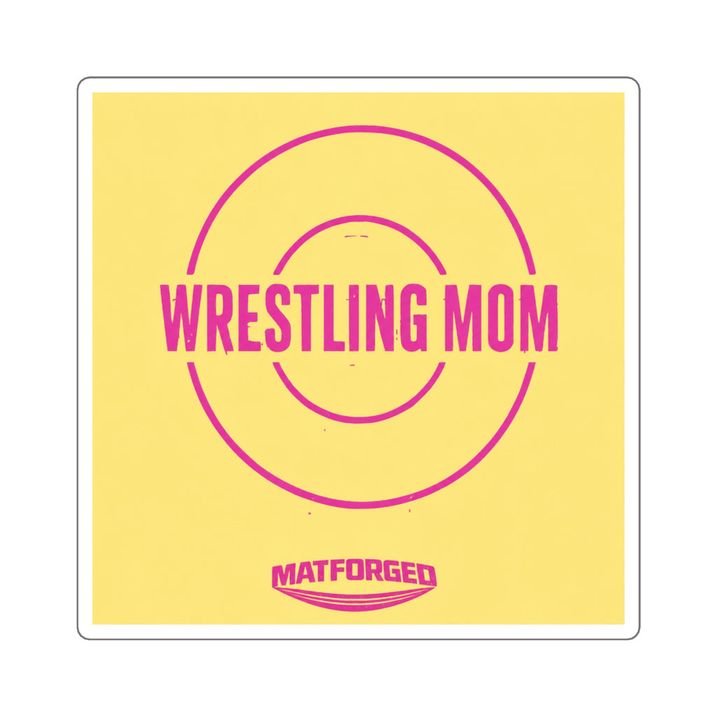 Support System - Wrestling Mom Yellow Square Sticker