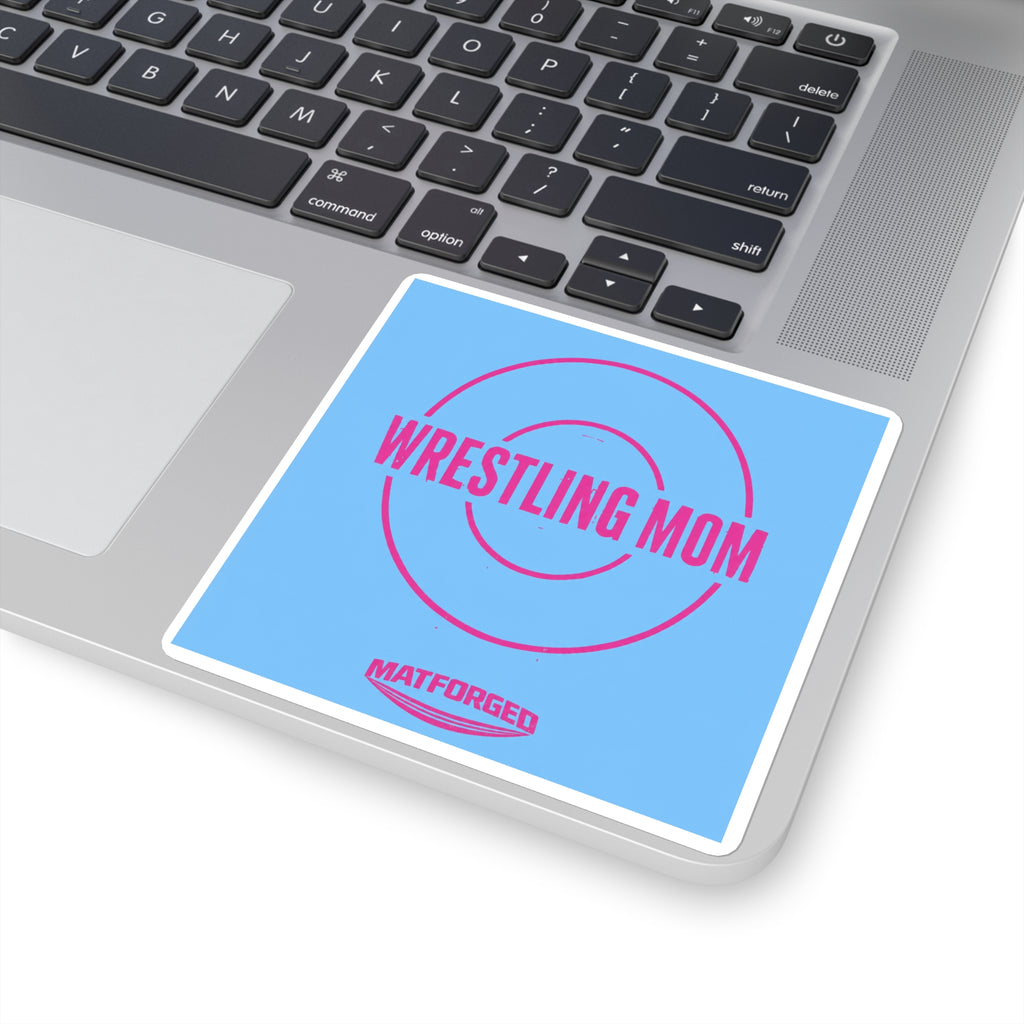 Support System - Wrestling Mom Light Blue Square Sticker