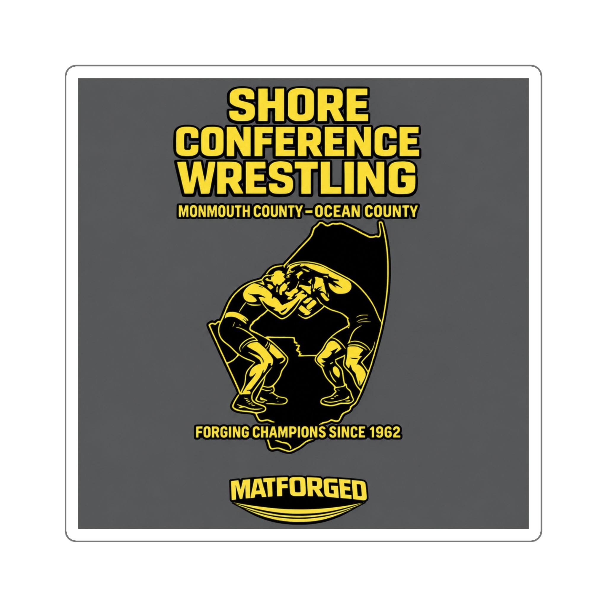 Wrestling Hotbed/Bragging Rights - Conference Wrestling Square Sticker