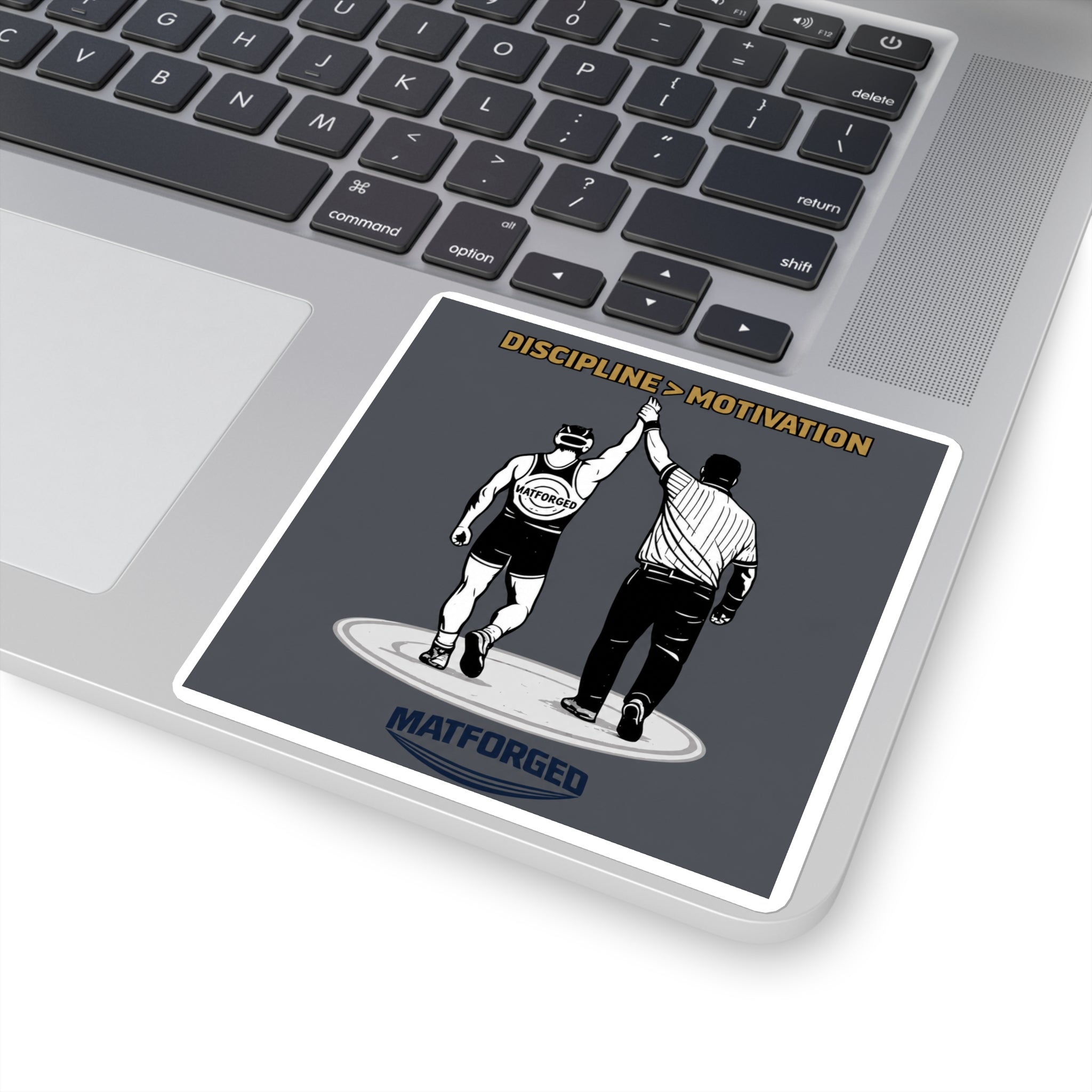 Grind - Discipline > Motivation Square Sticker