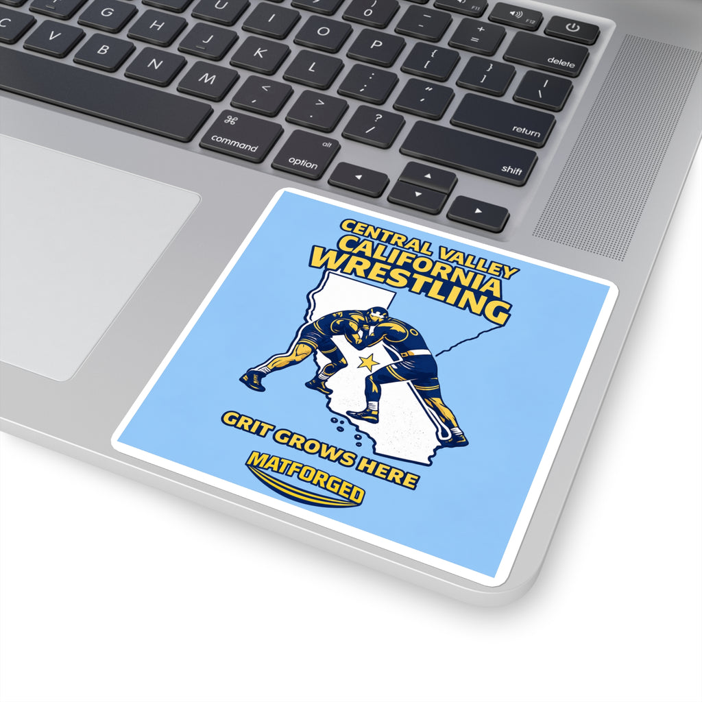 Wrestling Hotbed/Bragging Rights - Central Valley California Wrestling Square Sticker