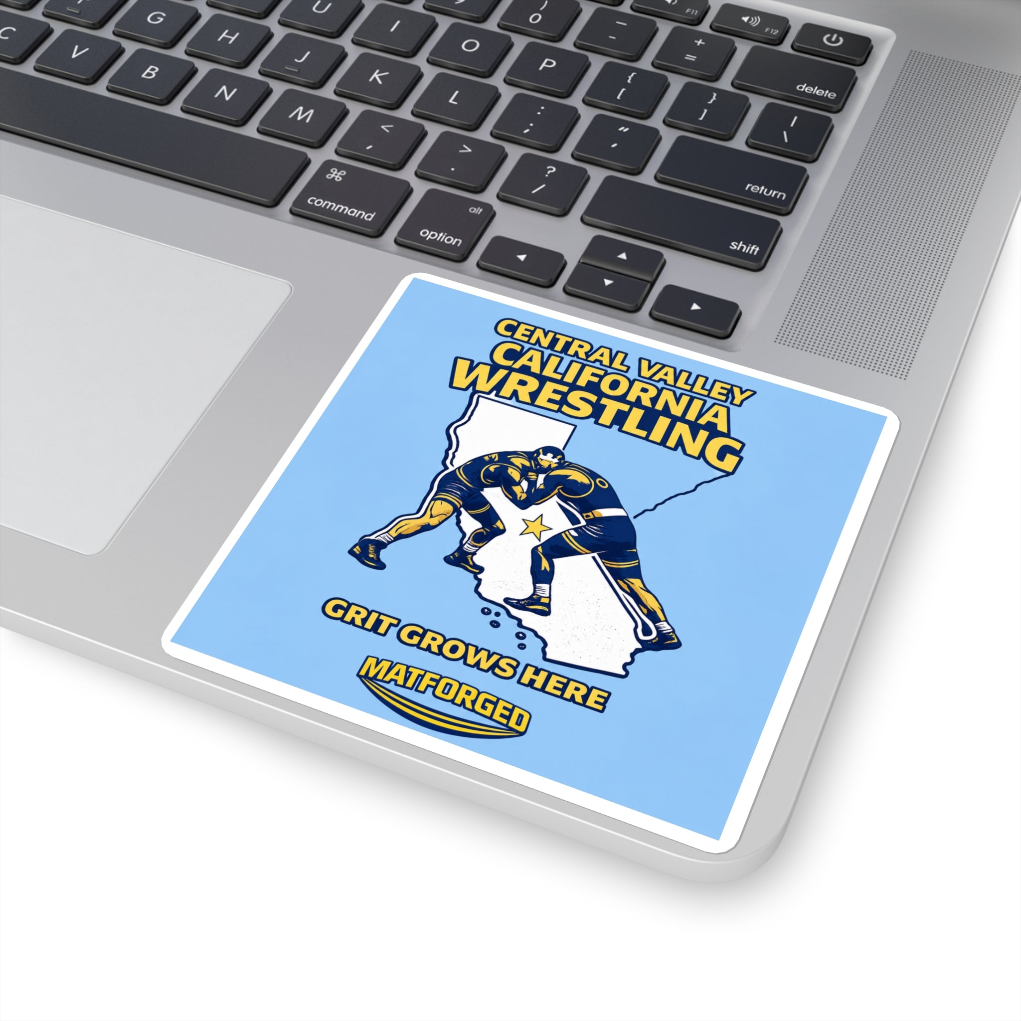 Wrestling Hotbed/Bragging Rights - Central Valley California Wrestling Square Sticker