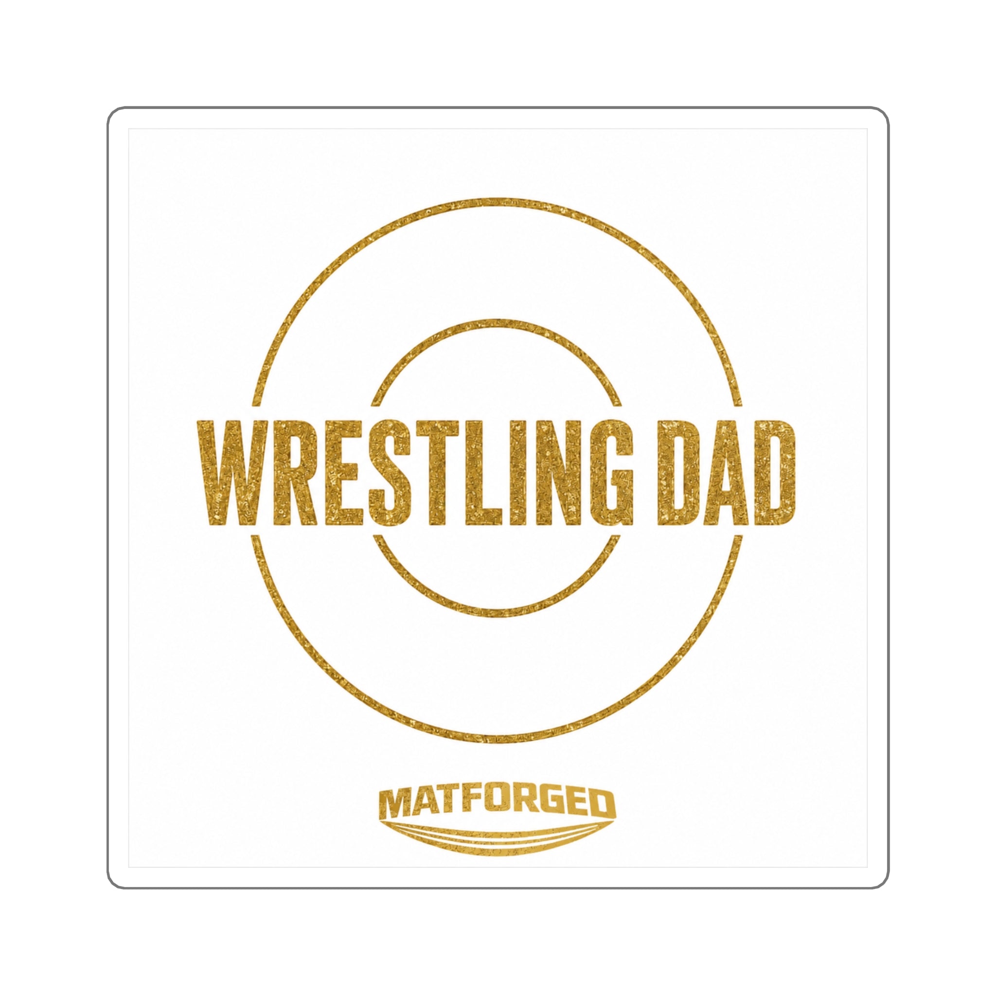 Support System - Wrestling Dad White Square Sticker