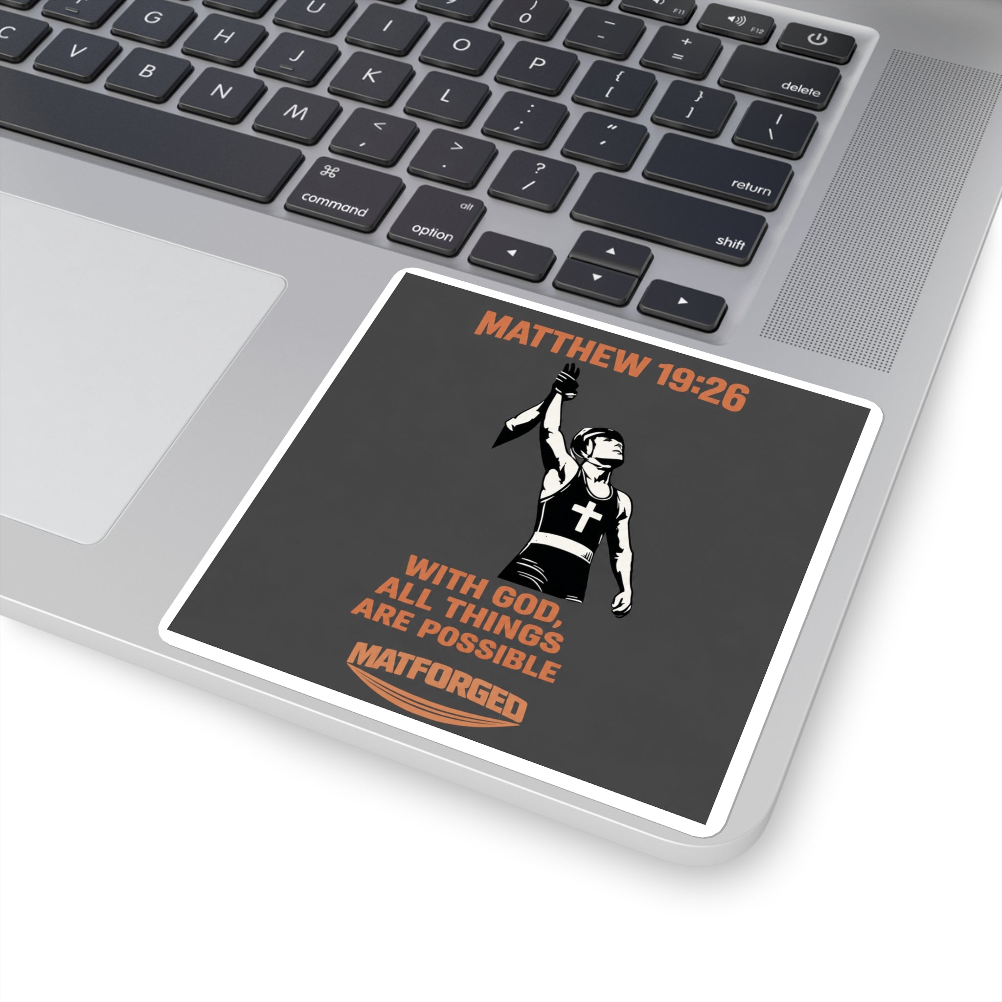 FaithForged - Matthew 19:26 Square Sticker