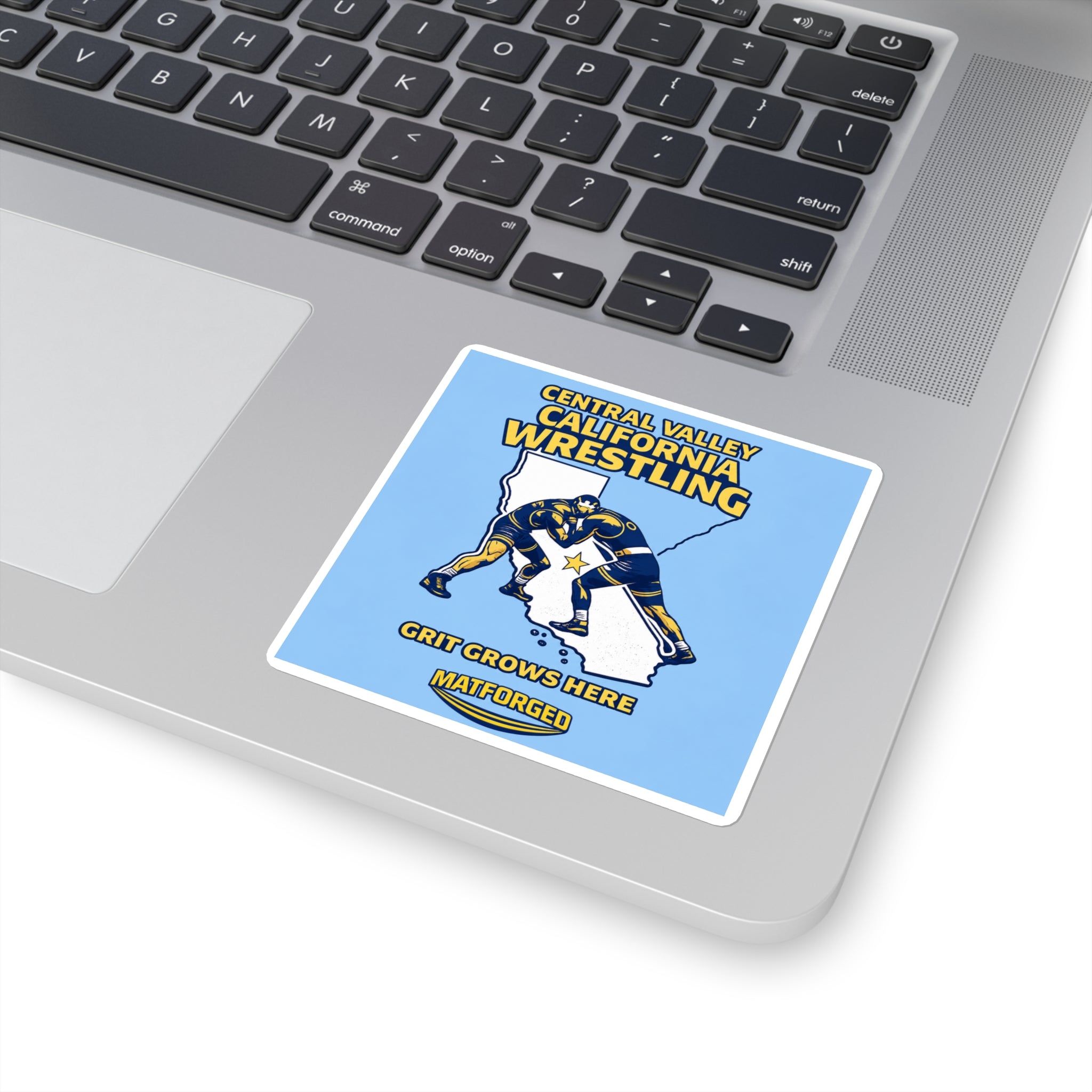 Wrestling Hotbed/Bragging Rights - Central Valley California Wrestling Square Sticker