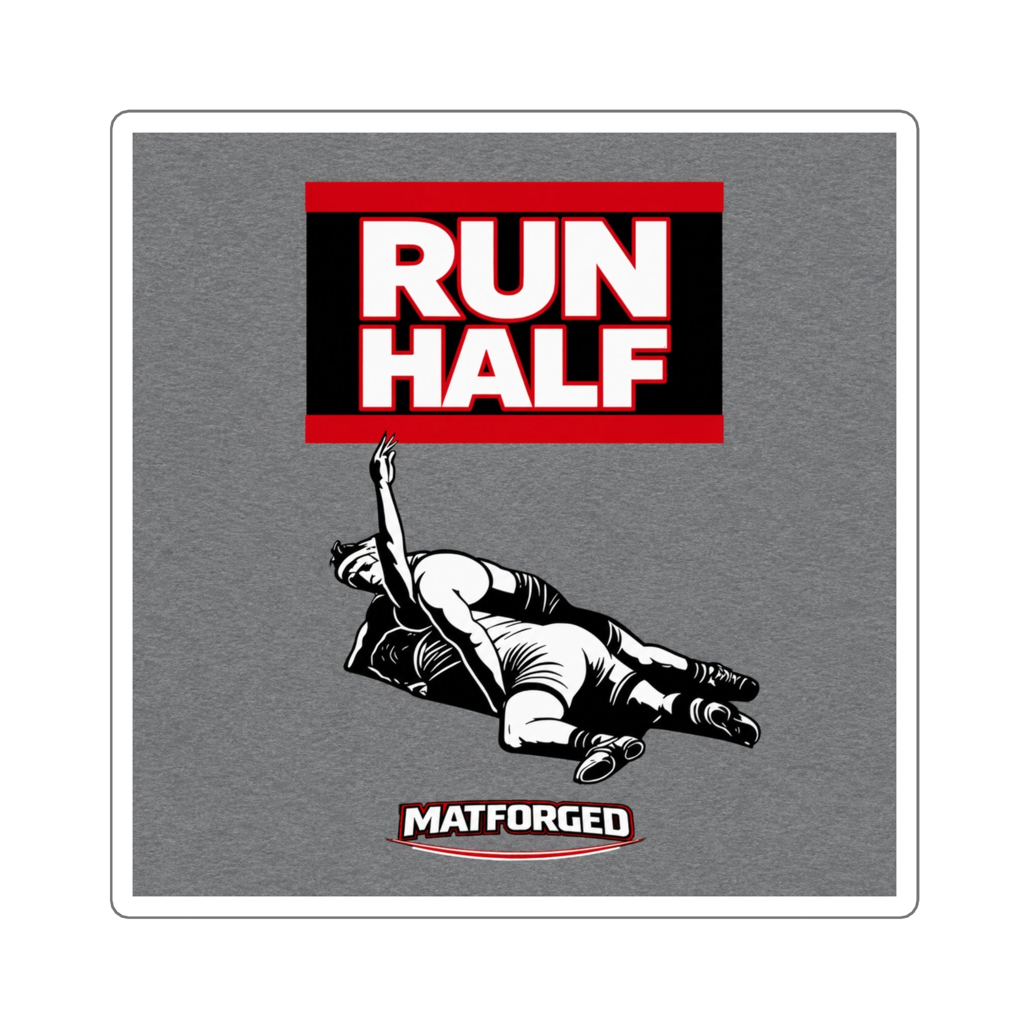 Wrestling Culture - Run Half Square Sticker