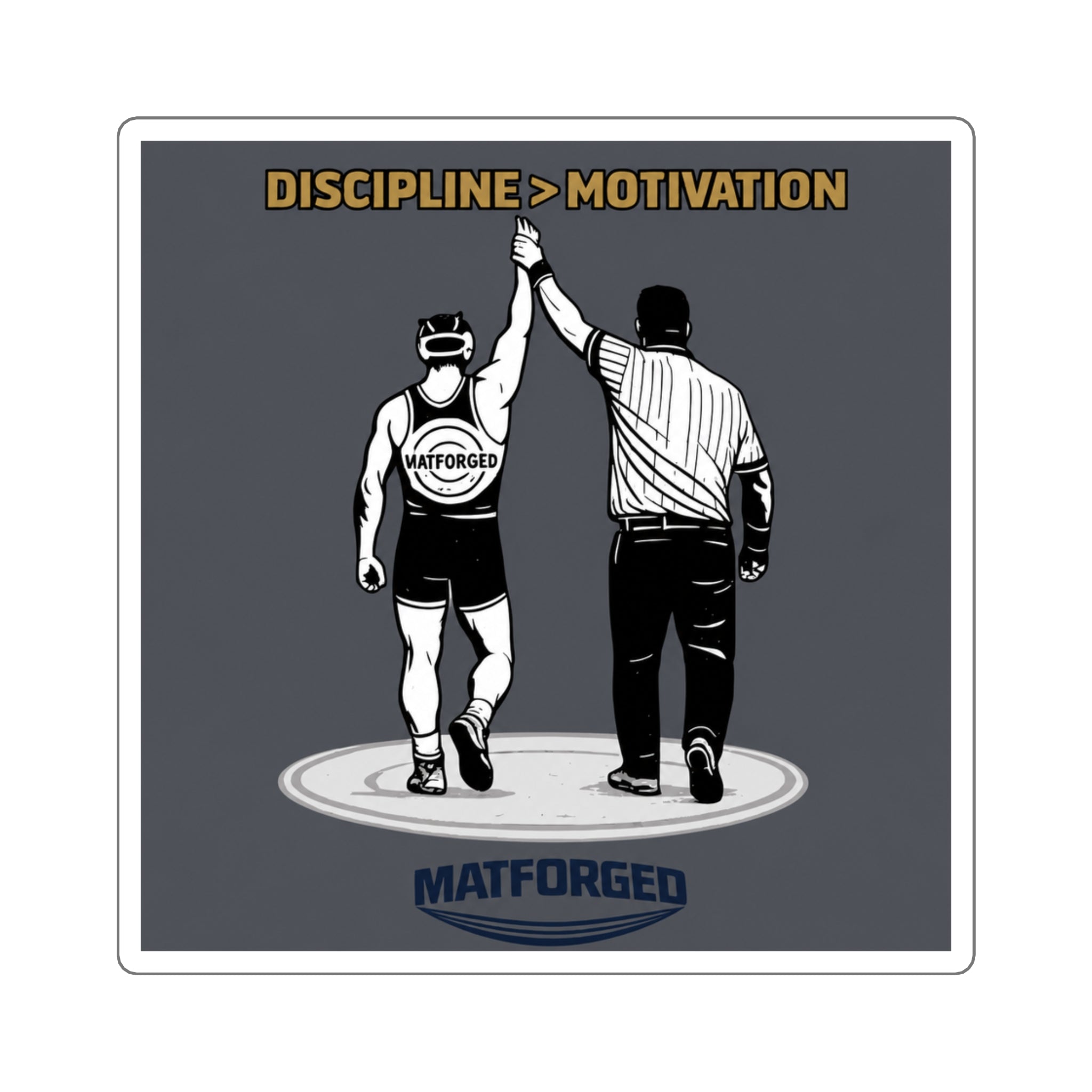 Grind - Discipline > Motivation Square Sticker