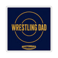 Support System - Wrestling Dad Navy Square Sticker