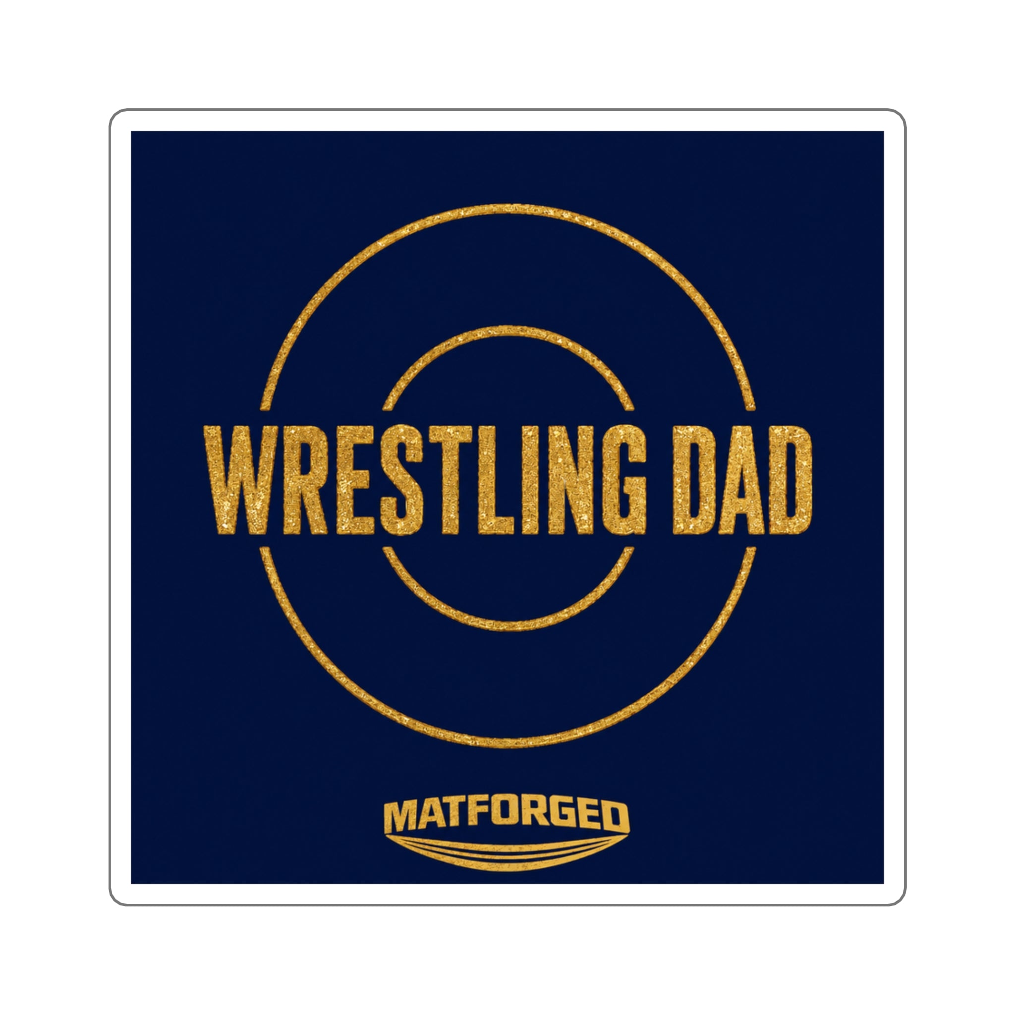 Support System - Wrestling Dad Navy Square Sticker