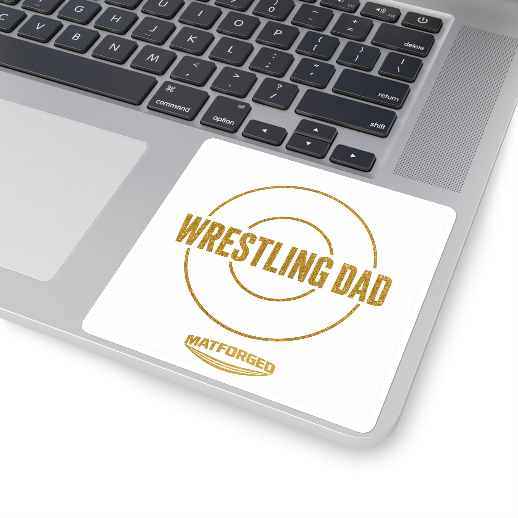 Support System - Wrestling Dad White Square Sticker