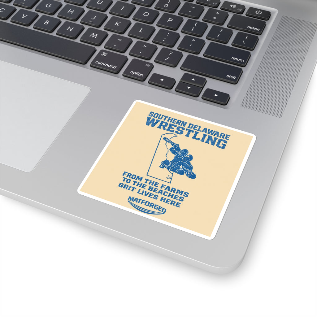 Wrestling Hotbed/Bragging Rights -  Delaware Wrestling Square Sticker