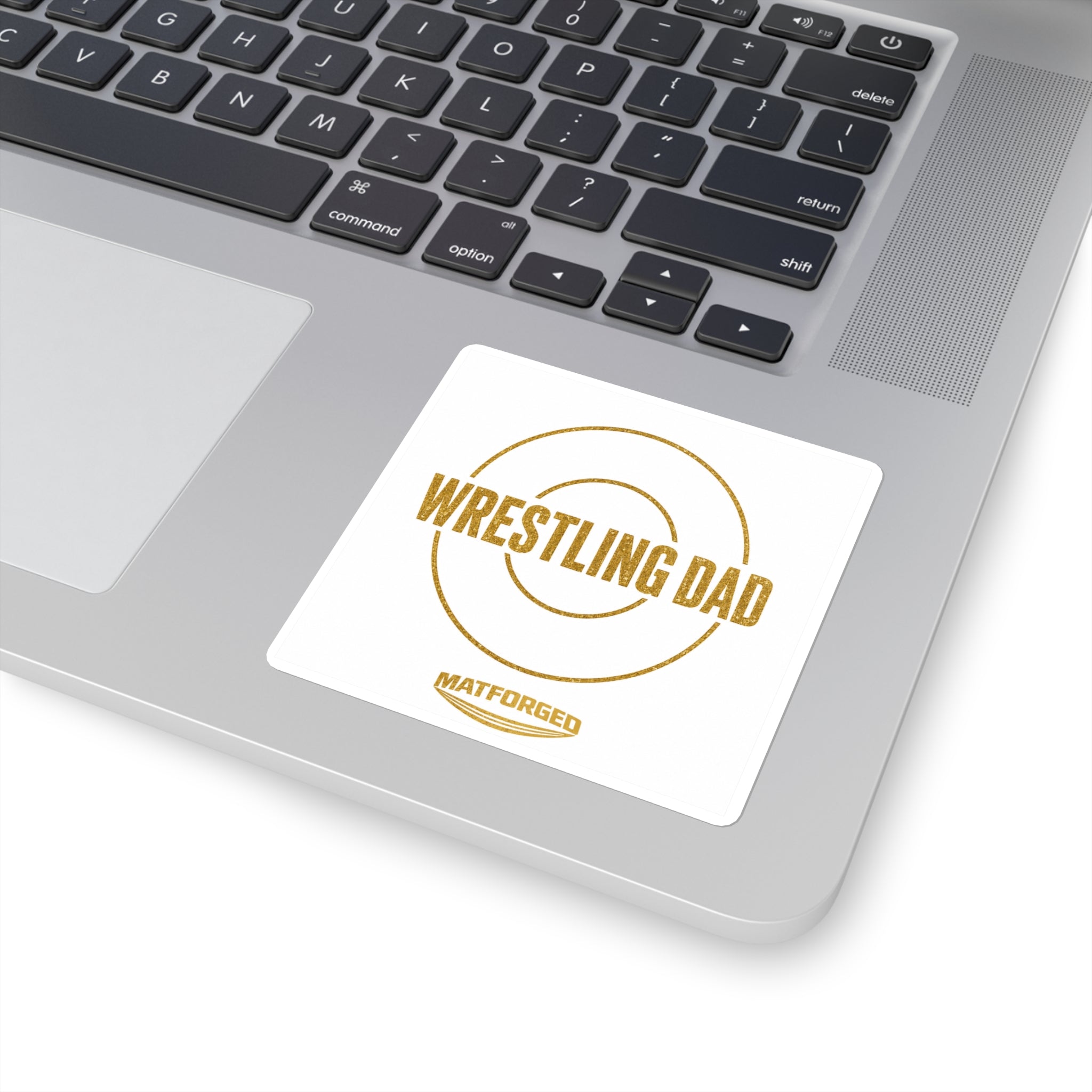 Support System - Wrestling Dad White Square Sticker