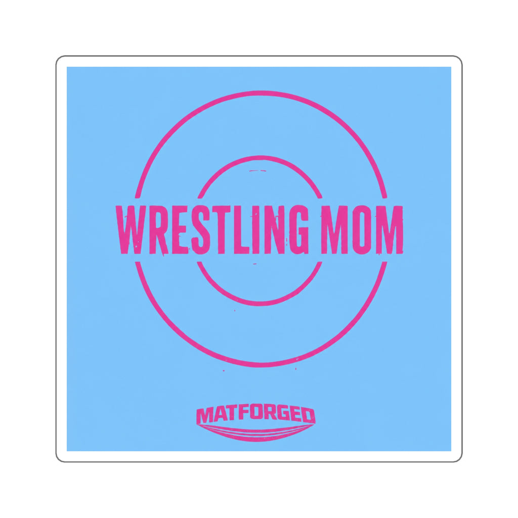 Support System - Wrestling Mom Light Blue Square Sticker