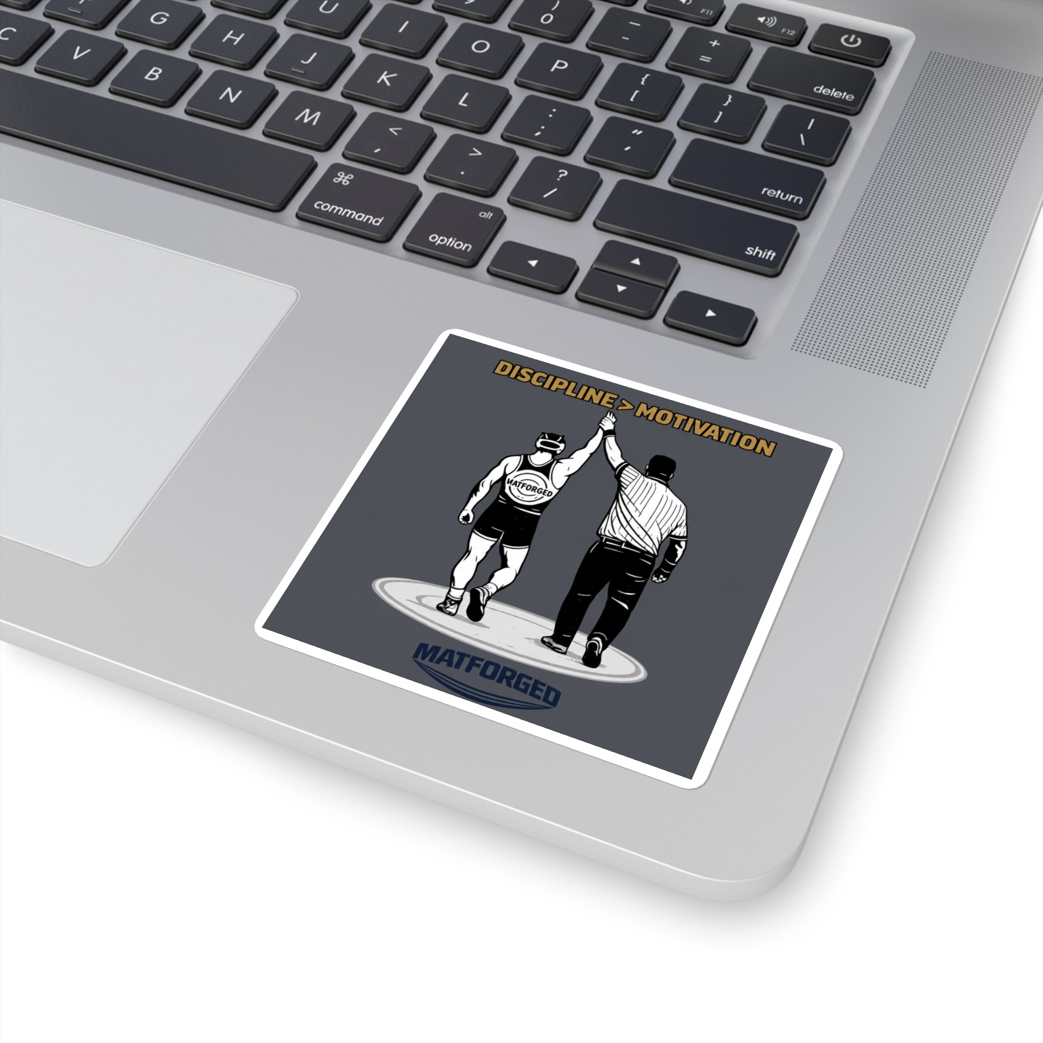 Grind - Discipline > Motivation Square Sticker