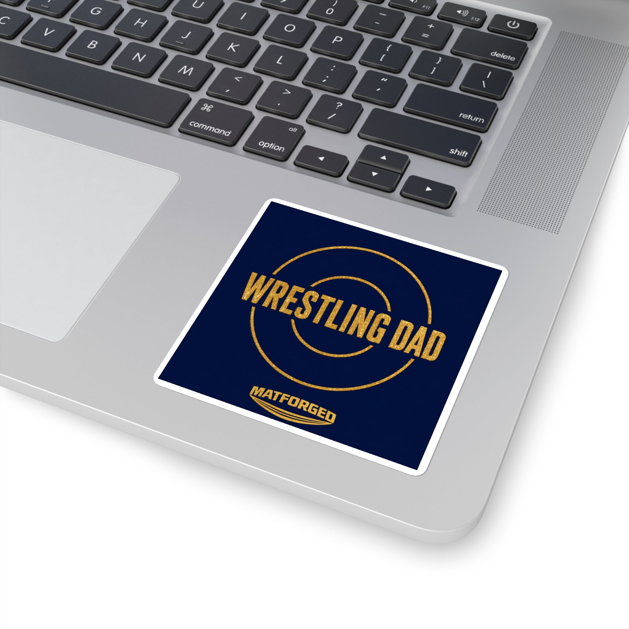 Support System - Wrestling Dad Navy Square Sticker